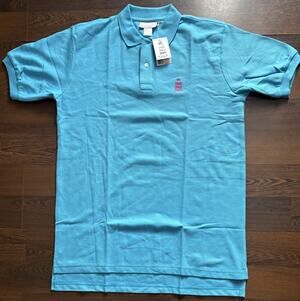 Kent & Curwen Golf Polo XL Turquoise NWT Lions 22x30